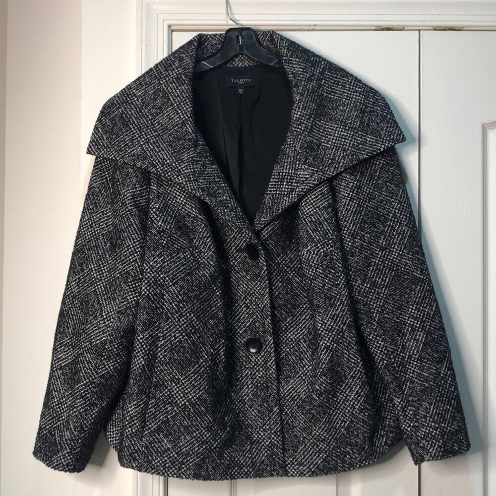 Talbots 20w black white plaid jacket worn once